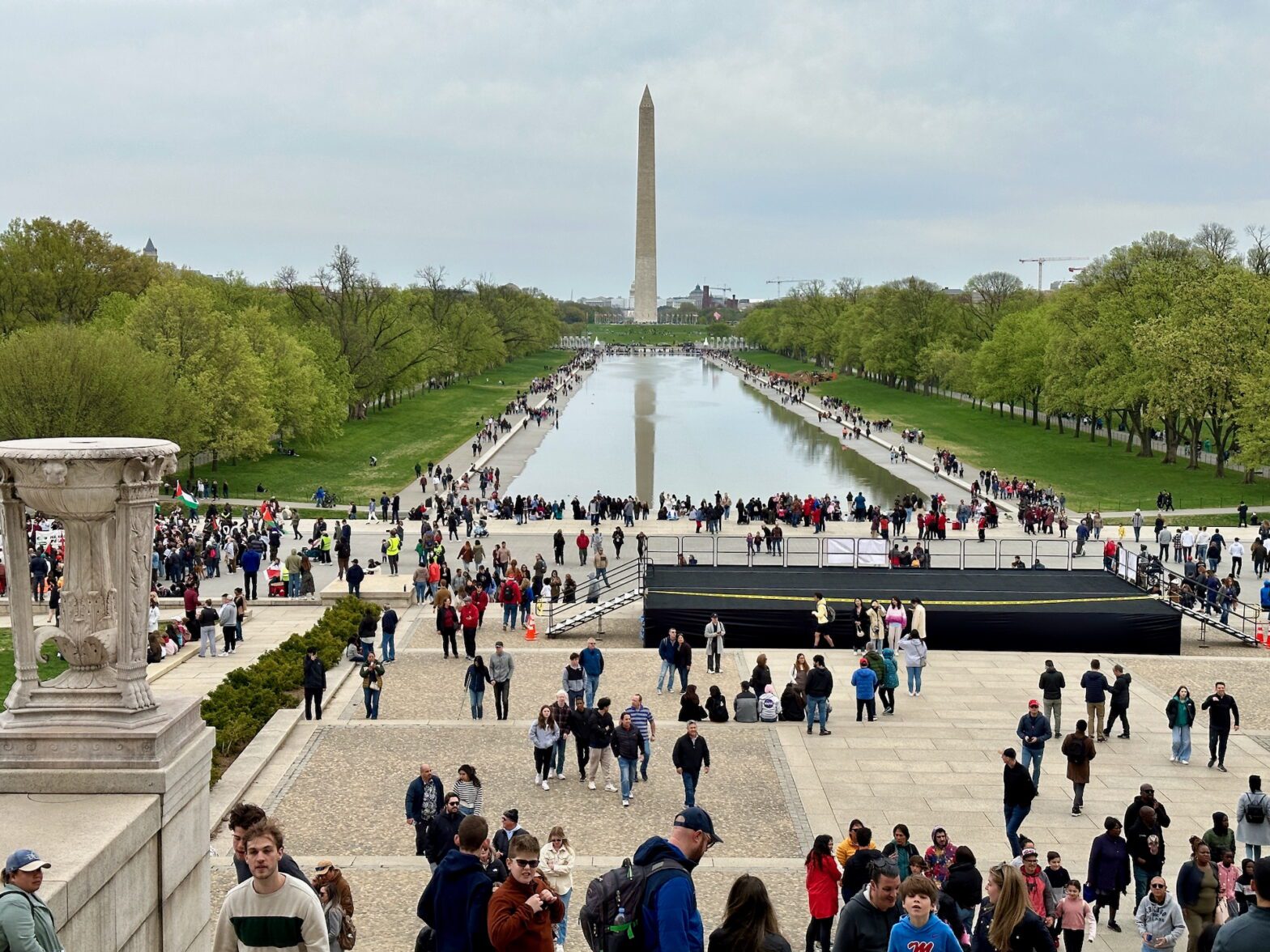 National Mall vom Lincoln Memorial mit Blick auf das Washington Monument